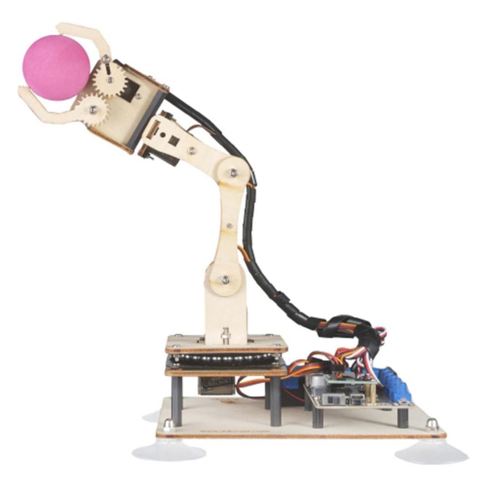 Adeept 5-DOF Arduino互換プログラマブル木製ロボットアームキット、OLEDディスプレイ付き