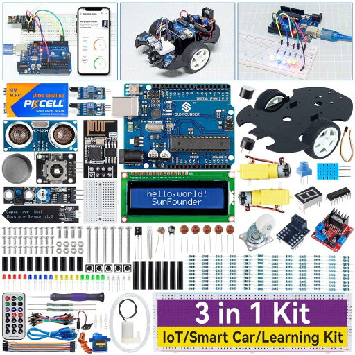 SunFounder Arduino Uno用 3-in-1 スタータキット (中級レベル) SunFounder Arduino Uno用 3-in-1 スタータキット (中級レベル)