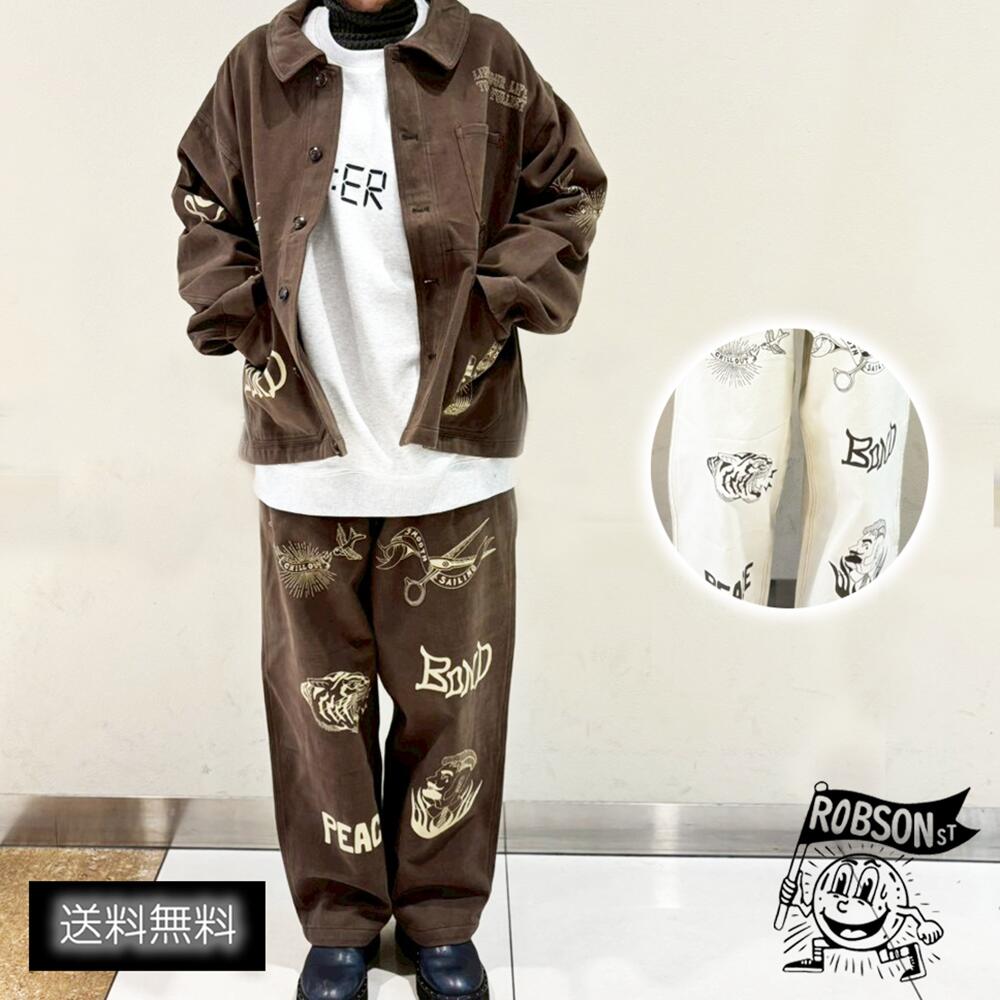 Rakuten - クリフメイヤー　KRIFF MAYER　ROBSONst　ロブソン　レタリングワークパンツ　メンズ　レディース　春　冬　M　L　2515112　セットアップ　ワークパンツ　カジュアル　ナチュラル　アメカジ　大人　コーデ　シンプル　デザイン　個性的　レタリング　バイカー ワーク　チノ