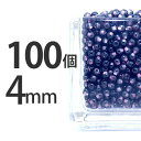 手芸 ビーズ 100個 ラウンド型 チェコ 4mm 黒 ブラック 紫 パープル ラウンド 丸 ネックレス ピアス イヤリング ハンドメイド パープル×BKハーフ...