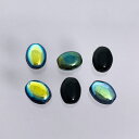 【2024秋の新商品】フラットオーバル ナツメ 8x6mm ジェットAB