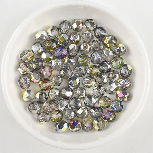 チェコビーズ ファイアポリッシュ ラウンド クリスタルマレア 約6mm 15個 手芸 ビーズ パーツ ガラズビーズ ガラス アクセサリーパーツ ハンドメイドパーツ