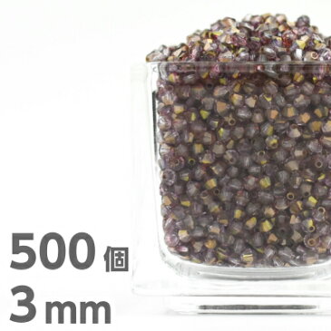 チェコビーズ ガラスビーズ 手芸 ビーズ/500個 マシンカット チェコ 3mm 赤 レッド/ドロップ しずく ソロバン パーツ ネックレス ピアス イヤリング ハンドメイド アクセサリー カットガラス アメジストWコート3 素材 手作り ヴィンテージ