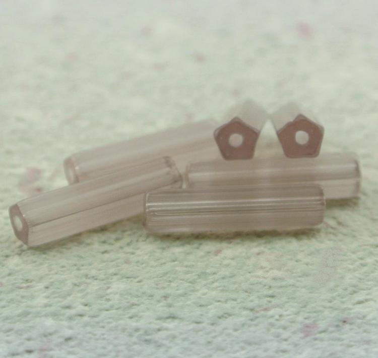 チェコビーズ アトラス サテンアメジスト 12個 15×4mm 五角形 竹ビーズ 手芸 アクセサリー ハンドメイド パーツ