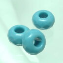 チェコビーズ FPドーナッツ大穴9/14ミリ グリーンターコイズ【ファイアポリッシュ変形/ドーナッツ/9×14mm/アクセサリーパーツ/ハンドメイドパーツ】★