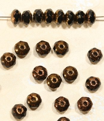 Rakuten - チェコビーズ FP ドーナツ 3×5mm ジェットブロンズ ファイアポリッシュ変形 ドーナツ 手芸 ビーズ パーツ ガラズビーズ ガラス アクセサリーパーツ ハンドメイドパーツ