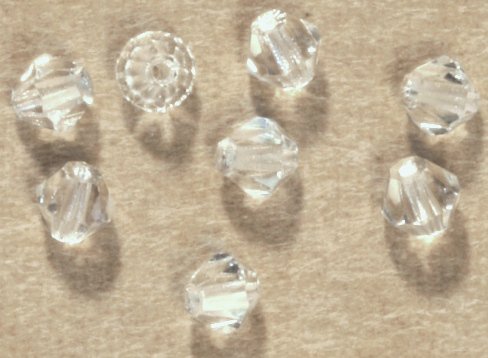 チェコビーズ スクエア ソロバン バイコーン マシンカット 4mm クリスタルマシンカット 4mm ガラスビーズ パーツのサムネイル