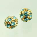 丸ロンデル8ミリ アクアマリン/ゴールド【メタルパーツ/丸ロンデル/8mm/アクセサリーパーツ/ハンドメイドパーツ】★