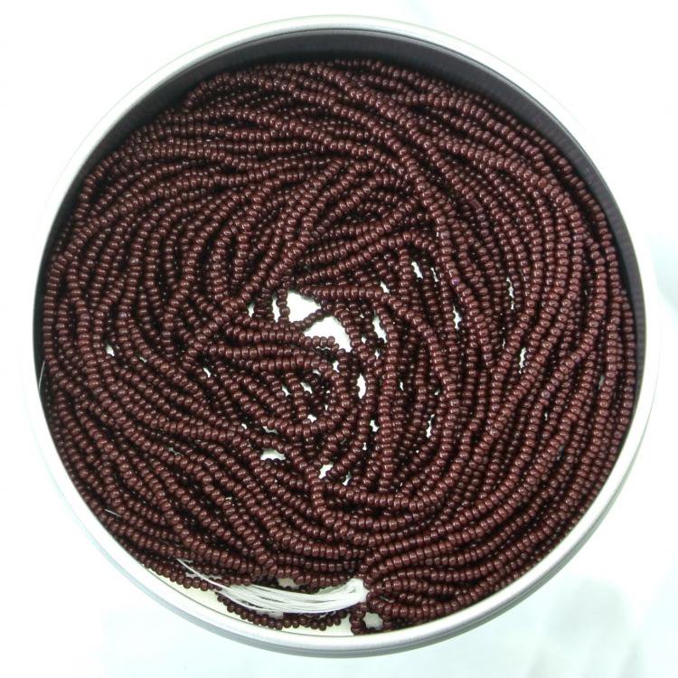 チェコビーズ ロカイル 極小 ビーズ 16/0 約1.3mm 糸通し オパックダークブラウン シードビーズ ガラス..