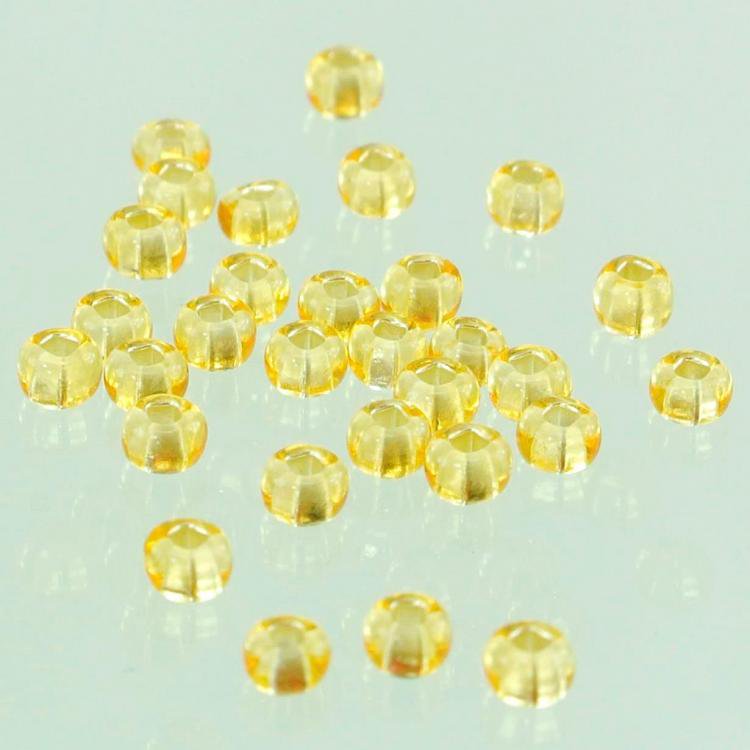 チェコビーズ ロカイル 1/0 ライトトパーズシルバーライン シードビーズ/ロカイル/11/0（約2.1mm） ア..