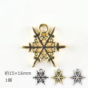 【メタルチャーム スノークリスタル3 亜鉛合金】【色をお選びください】【1個】【約15×16mm】雪 結晶 メタルパーツ 金具 パーツ ビーズ アクセサリー ハ...