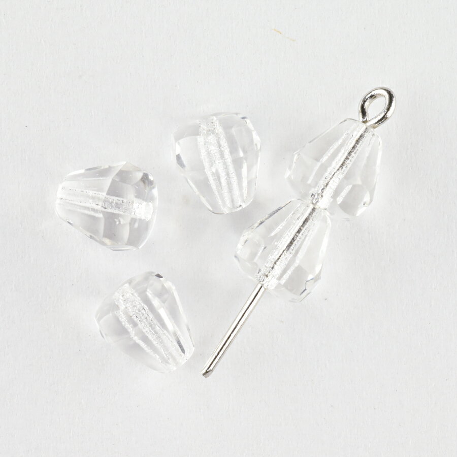 【期間限定50%OFF】【10個】ファイアポリッシュ ドロップカット クリスタル 透明系 クリア 約6.5mm×6mm ハンドメイド 手芸 材料 ピアス ネックレス チェコガラス ビーズ パーツ チェコビーズ ガラスビーズ アクセサリー
