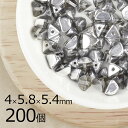 【まとめ買い割引】【200個】ハーフピンチ 三角 ピラミッド クリスタルメタルコート グレー系 グレイ 約4mm×5.8mm×5.4mm ハンドメイド 手芸 材...