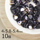 【10個】ハーフピンチ 三角 ピラミッド ジェット×シルバーコートAB 金属系 メタリック 約4mm×5.8mm×5.4mm ハンドメイド 手芸 材料 ピアス ...