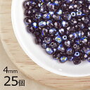 【25個】【ファイアポリッシュ】シャムAB 赤系 レッド 約4mm ハンドメイド 手芸 材料 ピアス ネックレス【ビーズ パーツ チェコビーズ ガラスビーズ ア...