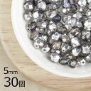 【30個】【ファイアポリッシュ】ブラックダイヤWコーティング 黒系 ブラック 約5mm ハンドメイド 手芸 材料 ピアス ネックレス【ビーズ パーツ チェコビー...