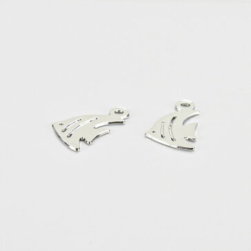 【2個】メタルチャーム フィッシュ /魚 /ロジウムカラー 銀系 シルバー/約11×6mm/パーツ アクセサリー ハンドメイド 手芸 手作り 材料 素材