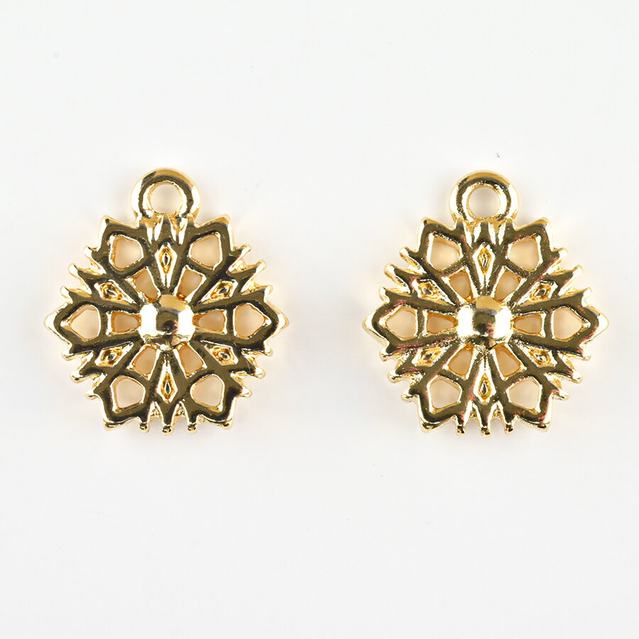 【期間限定50%OFF】【メタルチャーム スノークリスタル2 亜鉛合金】【色をお選びください】【1個】【約15×13mm】雪 結晶 メタルパーツ 金具 パーツ ビーズ アクセサリー ハンドメイド 手芸【パーツ アクセサリー】