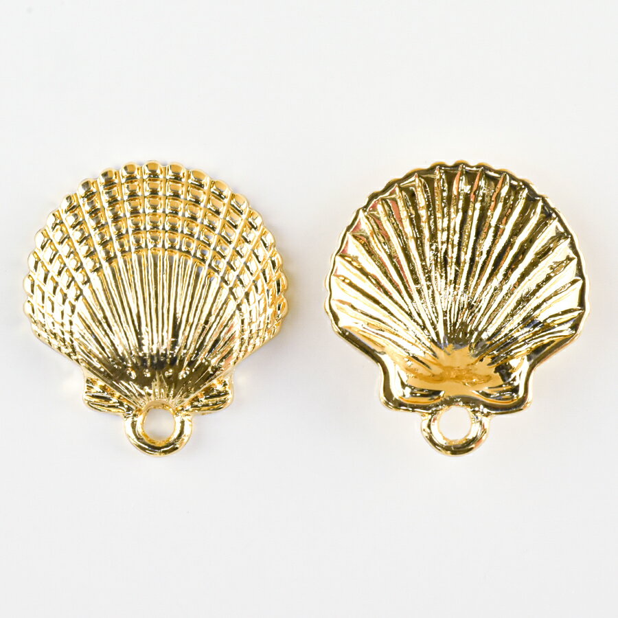 【期間限定50%OFF】【メタルチャーム ホタテ 亜鉛合金】【1個】【色をお選びください】【約16×15mm】 ハンドメイド 手芸 手作り 材料 素材【パーツ アクセサリー】