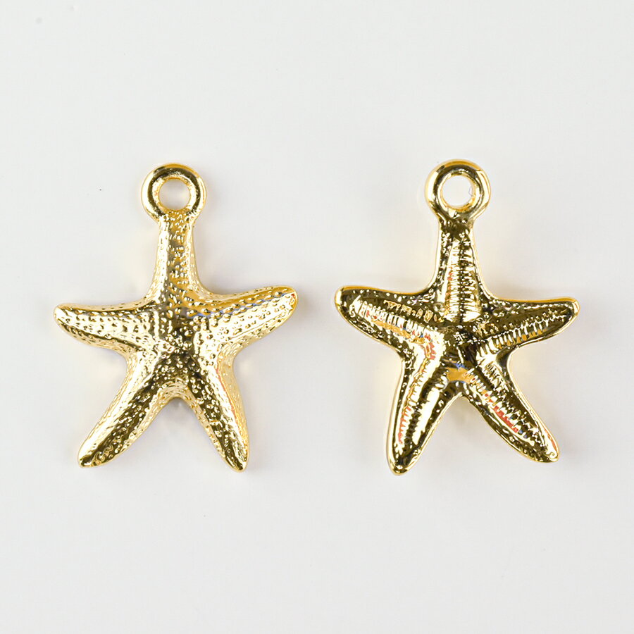 【期間限定50%OFF】【メタルチャーム ヒトデ 亜鉛合金】【1個】【色をお選びください】【約18×14mm】 ハンドメイド 手芸 手作り 材料 素材【パーツ アクセサリー】