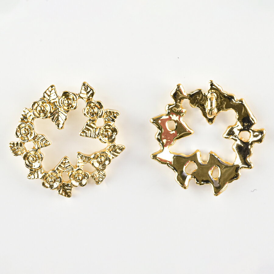 【期間限定50%OFF】【メタルチャーム フラワーリース 亜鉛合金】【1個】【色をお選びください】【約18×18mm】 ハンドメイド 手芸 手作り 材料 素材【パーツ アクセサリー】