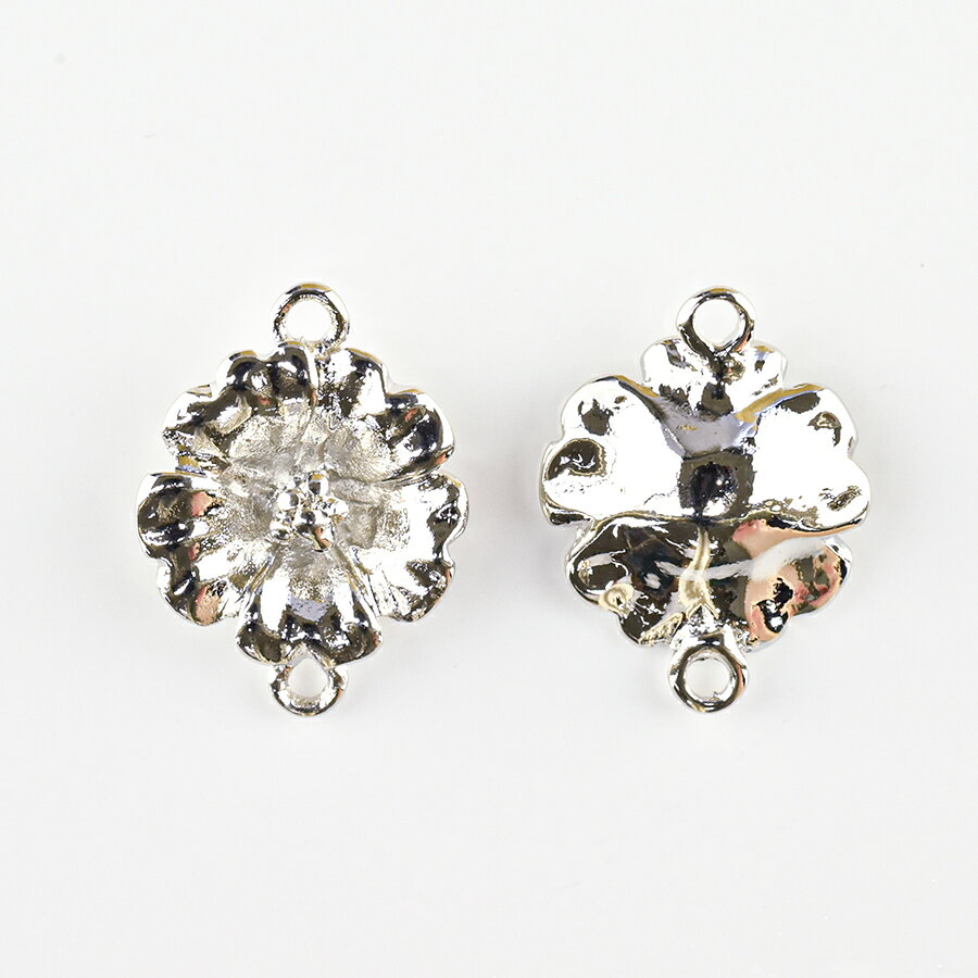 【期間限定50%OFF】【メタルジョイントパーツ フラワー3 亜鉛合金】【1個】【色をお選びください】【約16×11mm】 ハンドメイド 手芸 手作り 材料 素材【パーツ アクセサリー】