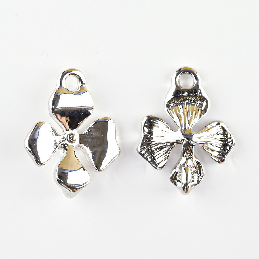 【期間限定50%OFF】【メタルチャーム フラワー4 花弁大 亜鉛合金】【1個】【色をお選びください】【約17×13mm】 ハンドメイド 手芸 手作り 材料 素材【パーツ アクセサリー】