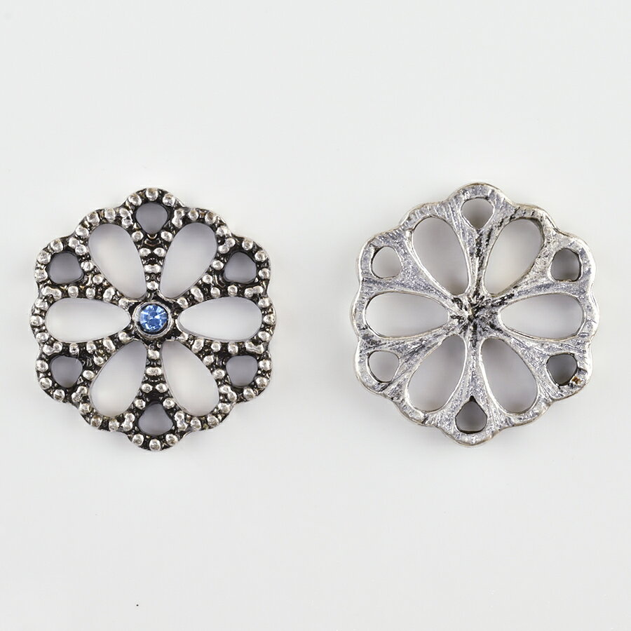 【期間限定50%OFF】【メタルパーツ 石付4 亜鉛合金】【色をお選びください】【1個】【約13mm】 ハンドメイド 手芸 手作り 材料 素材【パーツ アクセサリー】