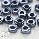 【チェコビーズ リング ガラスビーズ】【10g】【ヘマタイト メタリック系】【約6.5mm】 パーツ アクセサリー ハンドメイド 手芸 手作り 材料 素材