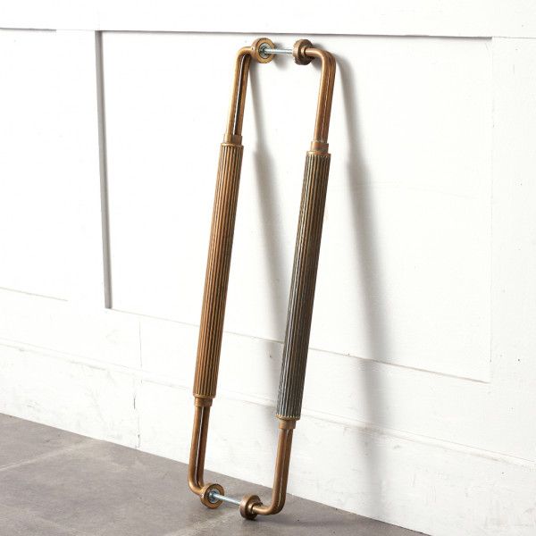 IZ44489I★ドアハンドル パーツ 2組 セット 真鍮 アールデコ アンティーク スタイル 建具 DIY 古い洋館 部品 部材 素材 パーツ 取手 取っ手