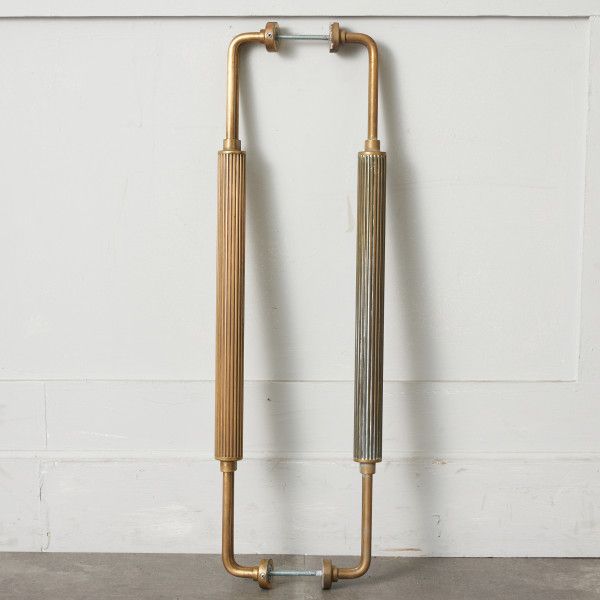 IZ44489I★ドアハンドル パーツ 2組 セット 真鍮 アールデコ アンティーク スタイル 建具 DIY 古い洋館 部品 部材 素材 パーツ 取手 取っ手