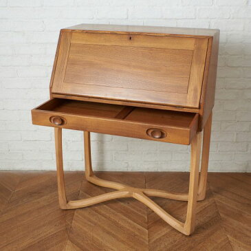 IZ59951F★レア Ercol アーコール ウィンザー ライティング デスク 英国 ヴィンテージ 木製 ビーチ エルム 机 ビューロー イギリス 鍵付