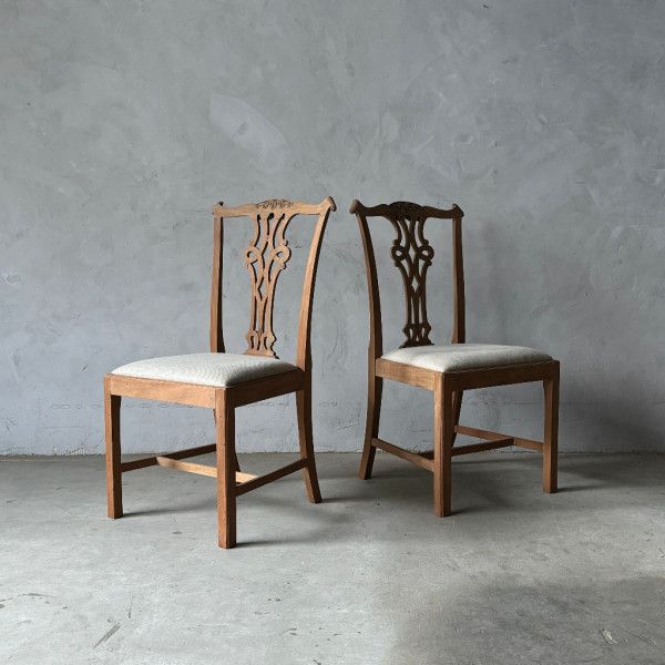 2脚セット張替済英国アンティークダ...