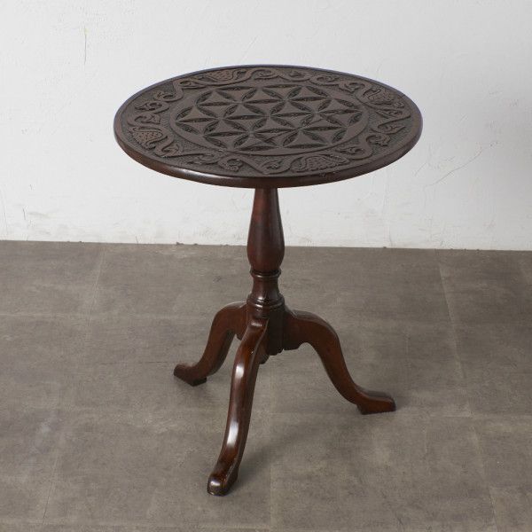 英国 アンティーク ティルトップテーブル 折り畳み式 マホガニー 木製 フリップトップ ダイニングテーブル イギリス クラシック IZ78303F