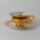 ドイツ Gloria Fine Porcelain カップ & ソーサー 金彩 絵皿 フラゴナール 洋食器 22金メッキ ババリア Handwork ヴィンテー...