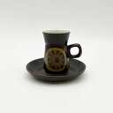 DENBY Arabesque カップ&ソーサー英国 食器 ヴィンテージ ダークブラウン イギリス デンビー アラベスク レトロ IZ92260T
