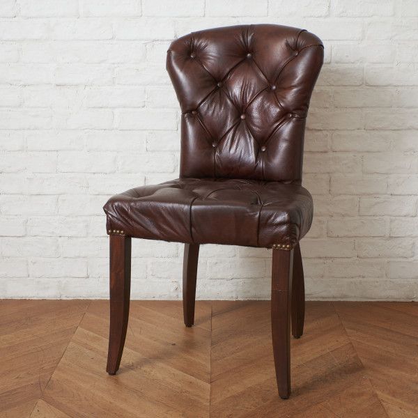 アスプルンド HALO 本革 チェスターフィールド ダイニングチェア 総本革 アームレス 英国 イギリス クラシック 木製 椅子 ハロ IZ92537N