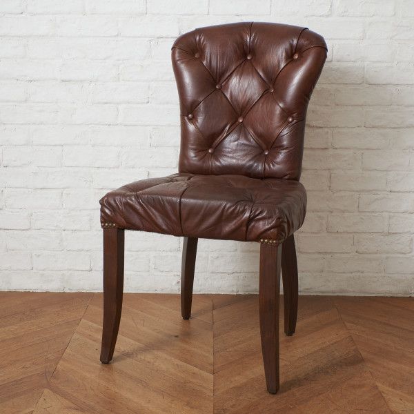 アスプルンド HALO 本革 チェスターフィールド ダイニングチェア 総本革 アームレス 英国 イギリス クラシック 木製 椅子 ハロ IZ92539N