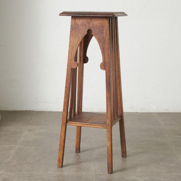 英国 アンティーク プランタースタンド サイドテーブル オーク アーツ アンド クラフツ フラワースタンド 飾り台 花台 イギリス IZ93113N