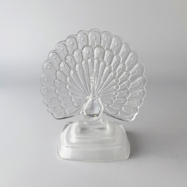 クリスタルダルク フランス CRISTAL D'ARQUES ヴィンテージ オブジェ 孔雀 置物 クリスタルガラス ペーパーウェイト 装飾 雑貨 クリスタル ダルク IZ93131N