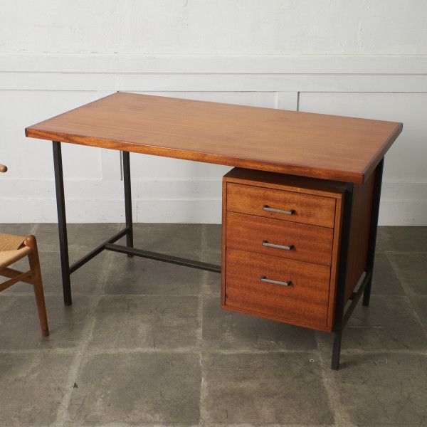 ジャパン ヴィンテージ 片袖 デスク 木製 書斎机 勉強机 パソコンデスク 北欧 スタイル ビンテージ ジ..