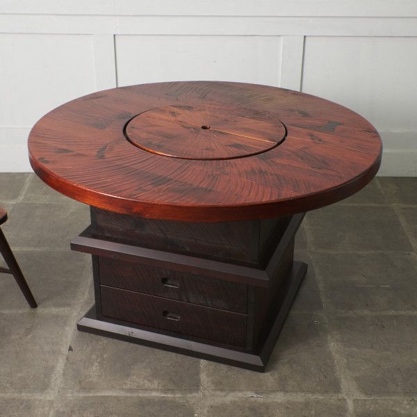 関西火鉢 座卓 ダイニングテーブル 囲炉裏 円卓 ちゃぶ台 ローテーブル 丸テーブル 和モダン 木製 火鉢 民芸家具 天然木 座敷机 IZ96948N