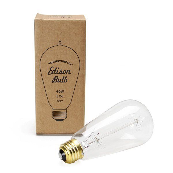 IZ46497S★Edison Bulb “Signature” L 40W E26 照明 電球 ペンダントライト ランプ レトロ カフェ 裸電球 フィラメント