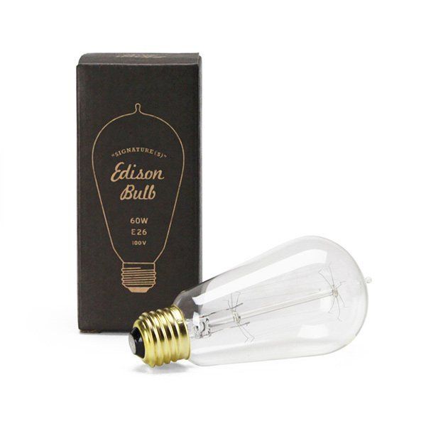 IZ46507S★Edison Bulb “Signature” S 60W E26 照明 電球 ペンダントライト ランプ レトロ カフェ 裸電球 フィラメント