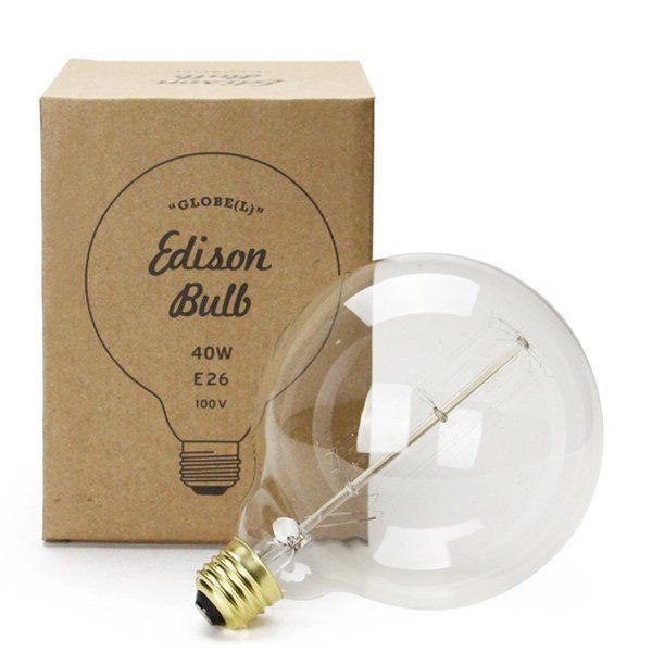 IZ46508S★Edison Bulb “Globe” L 40W E26 照明 電球 ペンダントライト ランプ レトロ カフェ 裸電球 フィラメント エジソンランプ