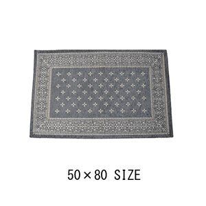 IZ46519S★Cross Bandanna Rug “80×50cm” グレー ラグ バンダナ 玄関マット 滑り止め付き ミニマット ビンテージ 風