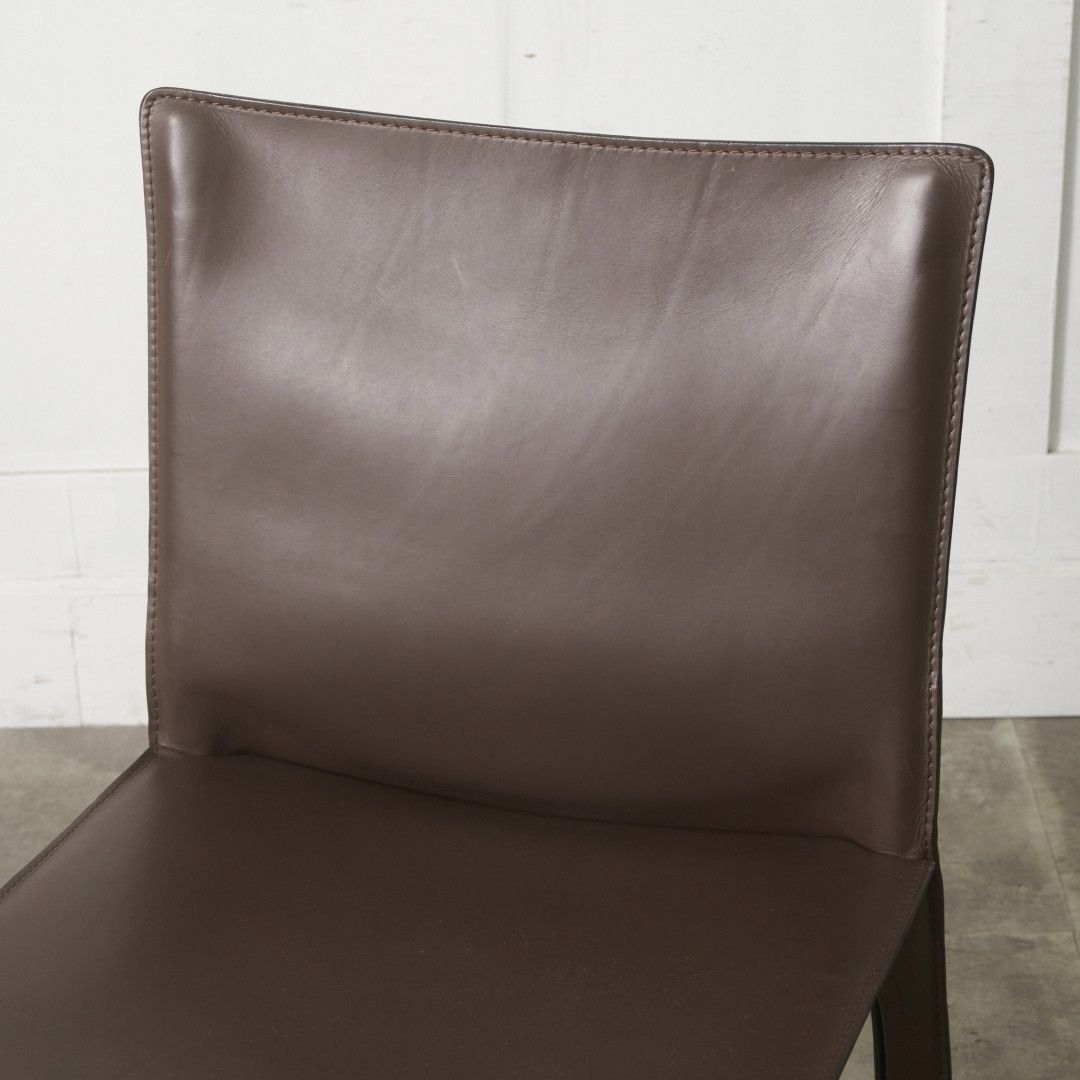 カッシーナ 412 CAB キャブチェア 本革 チェア ダイニングチェア 茶 MARIO BELLINI アームレスチェア ブラウン Cassina モダン 100509 [2]
