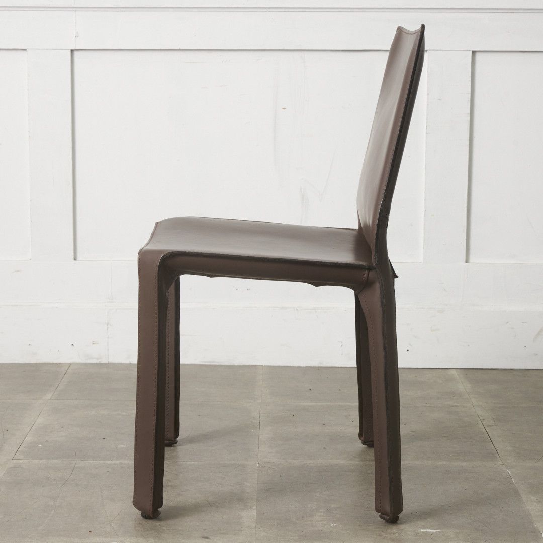 カッシーナ 412 CAB キャブチェア 本革 チェア ダイニングチェア 茶 MARIO BELLINI アームレスチェア ブラウン Cassina モダン 100509 [3]