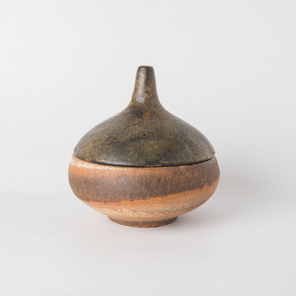 西ドイツ German Art Pottery ヴィンテージ 菓子鉢 Ruscha 陶器 蓋付き 小物入れ オブジェ ルシャ Fat Lava ビンテージ モダン 54539