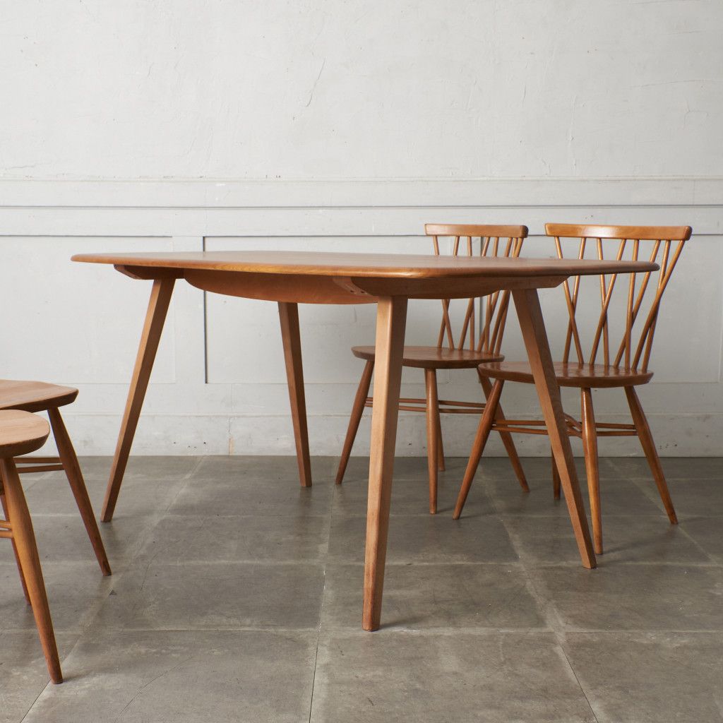 レア Ercol プランクテーブル エルム アーコール ダイニングテーブル 英国 ヴィンテージ 木製 シンプル ナチュラル ビンテージ 69607 [2]